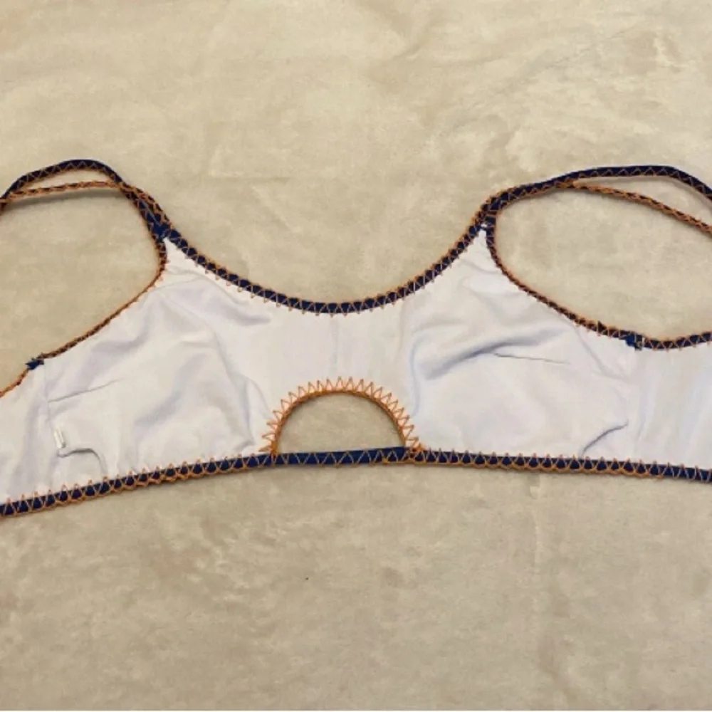 SHEIN Multicolor Geometric Bikini Top